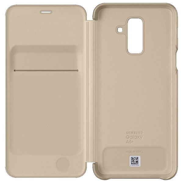 Galaxy A6 Plus 2018 ile Uyumlu Wallet Cover Kılıf Altın EF-WA605CFEGWW (Out)