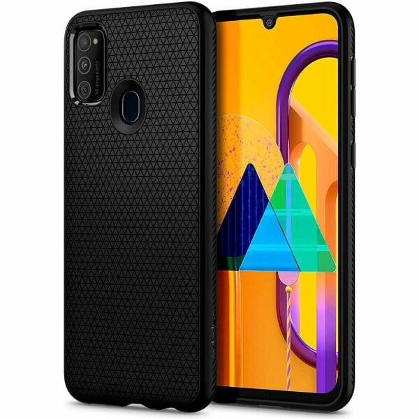 Spigen Galaxy M30s ile Uyumlu Kılıf Liquid Air Matte Black