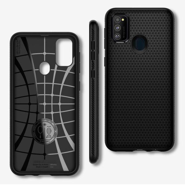 Spigen Galaxy M30s ile Uyumlu Kılıf Liquid Air Matte Black