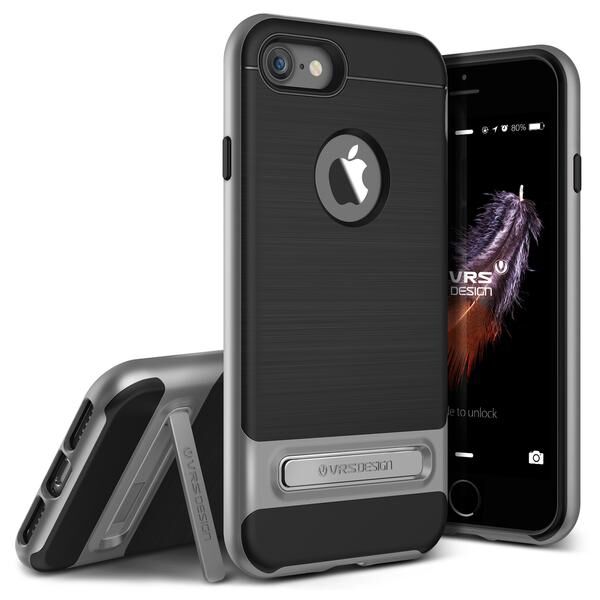VRSDESIGN iPhone 7 ile Uyumlu High Pro Shield Series Kılıf Steel Silver