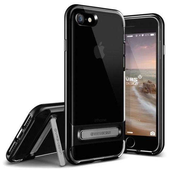 VRS Design iPhone 8/7 ile Uyumlu Crystal Bumper Kılıf Jet Black