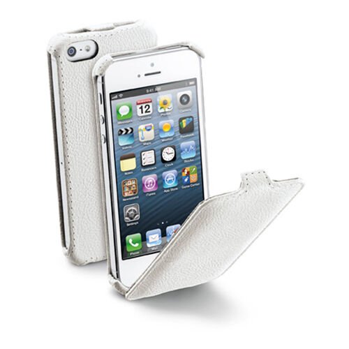Cellular Line iPhone SE/5S/5 ile Uyumlu Flap Mıknatıssız Kılıf Beyaz FLAPIPHONE5W