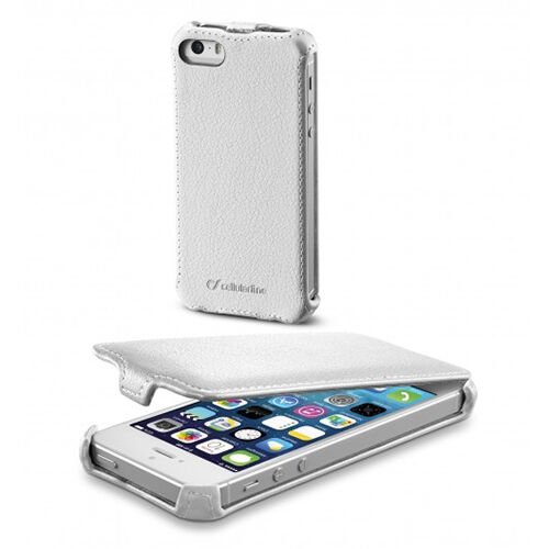 Cellular Line iPhone SE/5S/5 ile Uyumlu Flap Mıknatıssız Kılıf Beyaz FLAPIPHONE5W