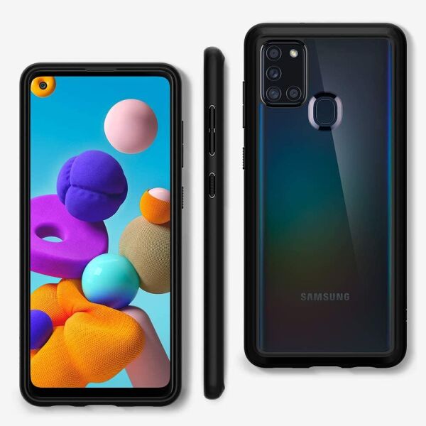 Spigen Galaxy A21s ile Uyumlu Kılıf Ultra Hybrid Matte Black