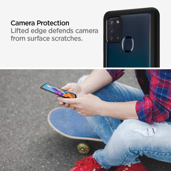 Spigen Galaxy A21s ile Uyumlu Kılıf Ultra Hybrid Matte Black