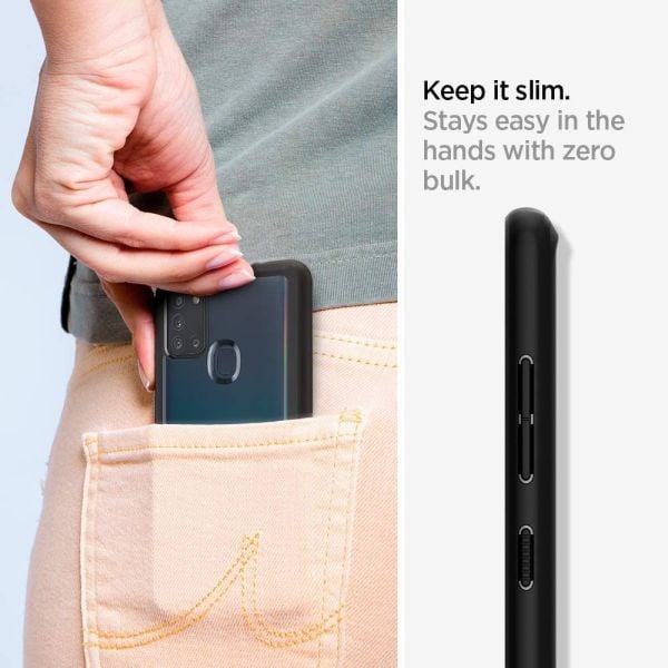 Spigen Galaxy A21s ile Uyumlu Kılıf Ultra Hybrid Matte Black