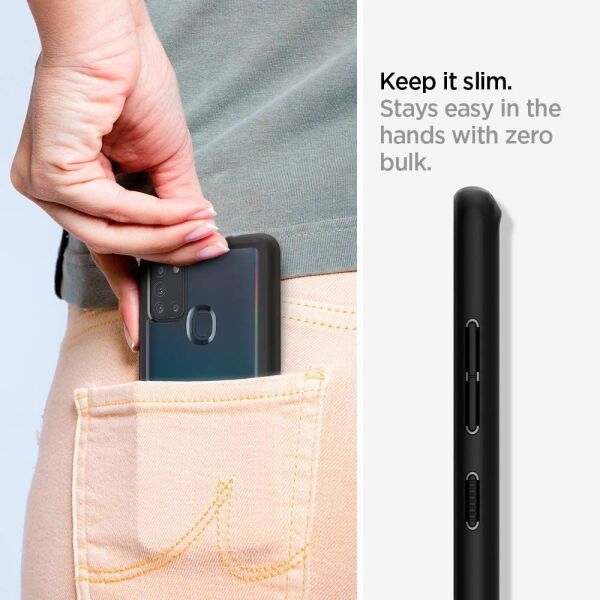 Spigen Galaxy A21s ile Uyumlu Kılıf Ultra Hybrid Matte Black