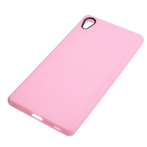 Xperia Z3 Plus ile Uyumlu Kılıf Line Serisi Yatay Çizgili Silikon Pembe