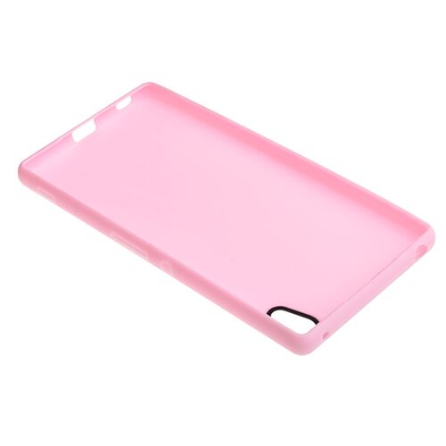 Xperia Z3 Plus ile Uyumlu Kılıf Line Serisi Yatay Çizgili Silikon Pembe