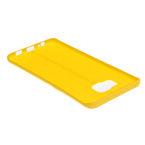 Galaxy S6 Edge Plus ile Uyumlu Slim Silikon Deri Desenli Kılıf Sarı