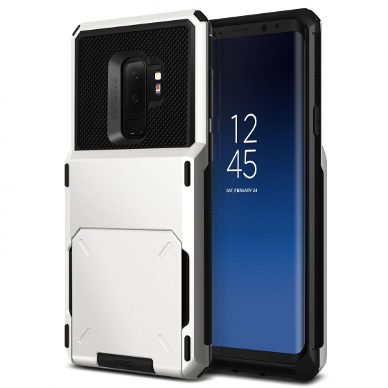 VRS Galaxy S9 Plus ile Uyumlu Damda Folder Kılıf Cream White