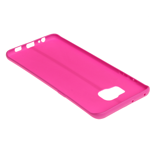 Galaxy S6 Edge Plus ile Uyumlu Slim Silikon Deri Desenli Kılıf Pembe