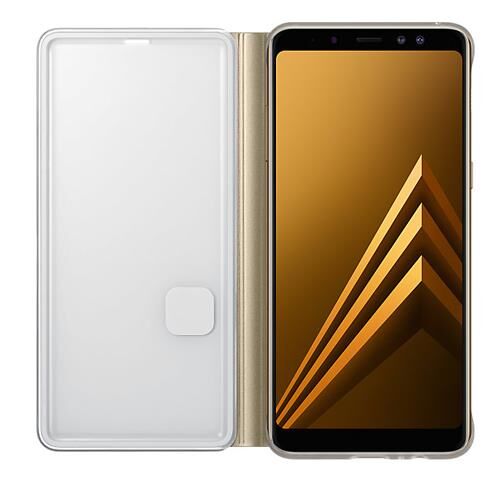 Galaxy A8 Plus (2018) ile Uyumlu Neon Flip Koruyucu Kılıf Altın EF-FA730PFEGWW (Out)