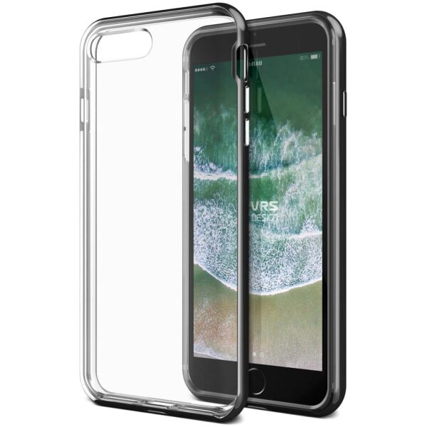 VRS iPhone 8 Plus/7 Plus ile Uyumlu New Crystal Bumper Kılıf Metallic Black