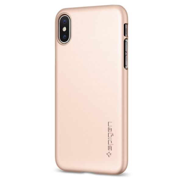 Spigen iPhone X ile Uyumlu Kılıf Thin Fit Ultra İnce Blush Gold