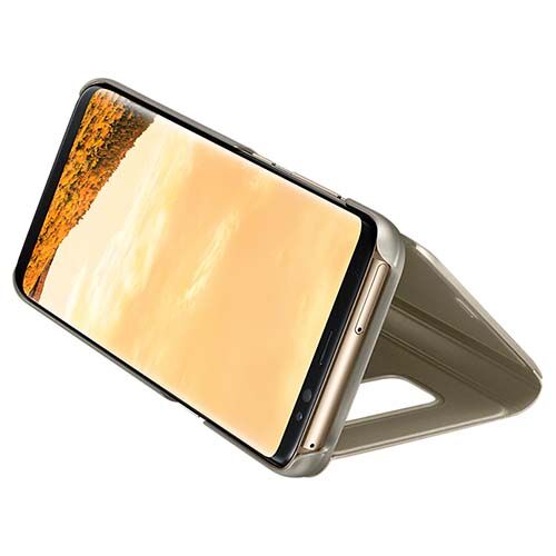 Galaxy S8 ile Uyumlu Clear View Cover Kılıf Gold EF-ZG950CFEGWW (Out)
