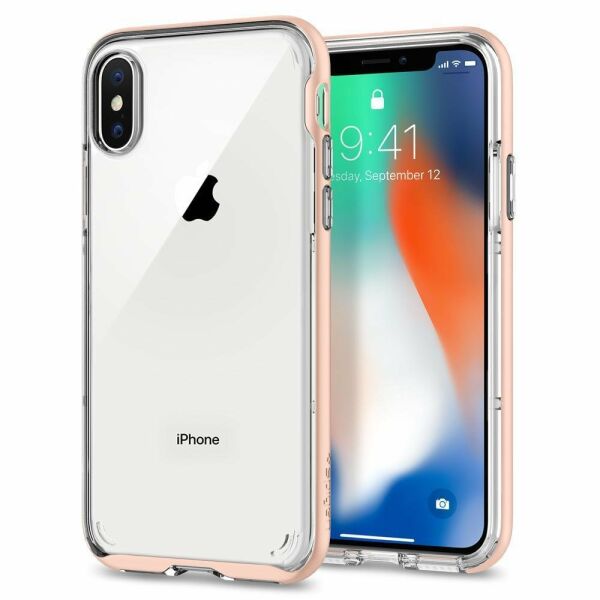 Spigen iPhone X ile Uyumlu Kılıf Neo Hybrid Crystal Blush Gold