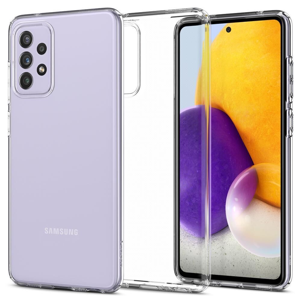 Spigen Galaxy A72 ile Uyumlu Kılıf Liquid Crystal 4 Tarafı Tam Koruma Crystal Clear