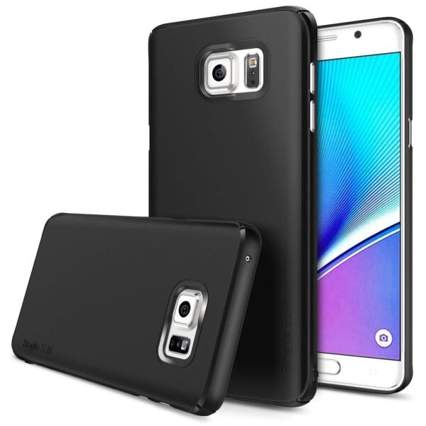 Ringke Slim Galaxy Note 5 ile Uyumlu Kılıf SF Black 4 Tarafı Saran İnce Şık Tasarım