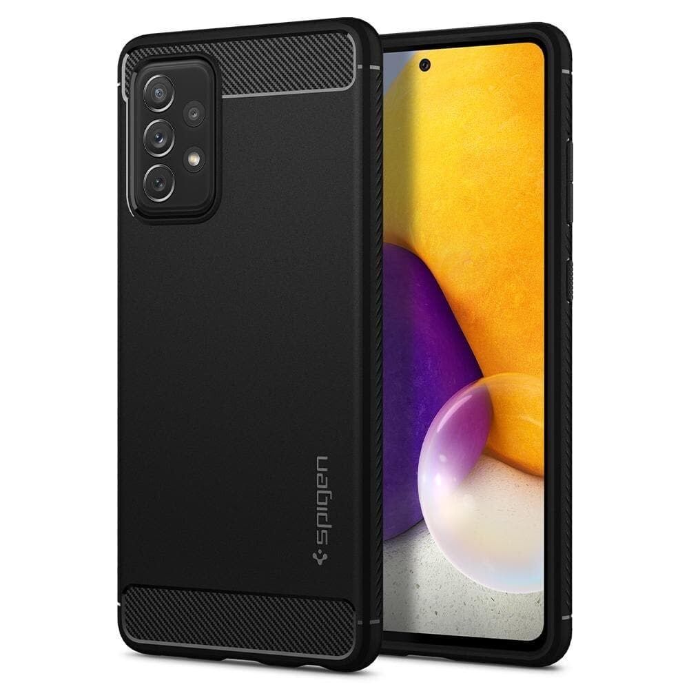 Spigen Galaxy A72 ile Uyumlu Kılıf Rugged Armor Matte Black