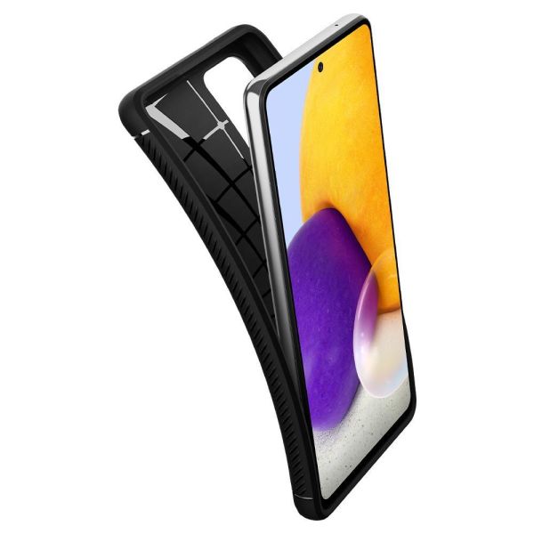 Spigen Galaxy A72 ile Uyumlu Kılıf Rugged Armor Matte Black