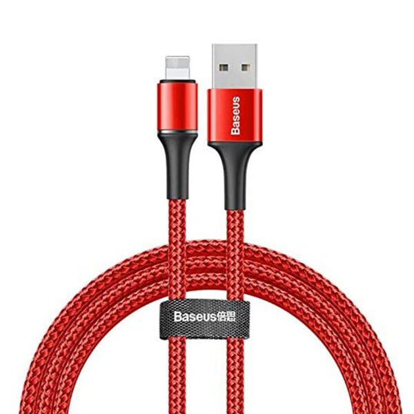 Baseus Halo Lightning 50cm Kablo 2.4A CALGH-A09 Kırmızı