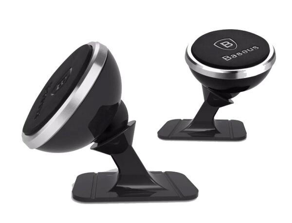 Baseus 360-Derece Dönen Araç İçi Manyetik Telefon Tutucu Gümüş Sugent-NT0S