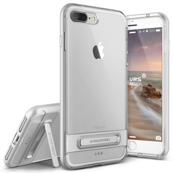 VRS Design iPhone 8 Plus / 7 Plus ile Uyumlu Crystal Bumper Kılıf Light Silver