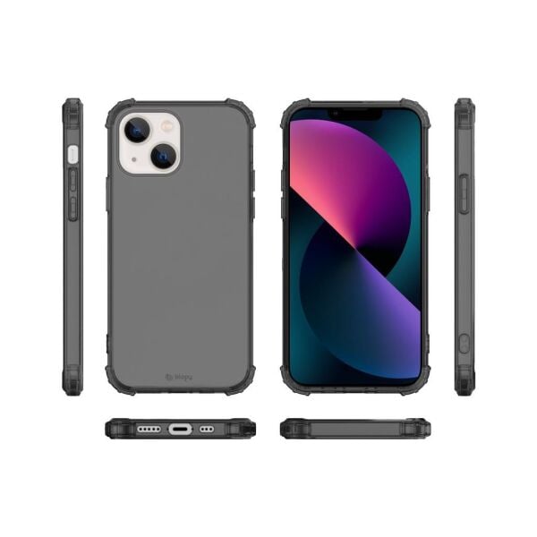 Blogy iPhone 13 Mini ile Uyumlu Crystal Fit Kılıf Smoke Black