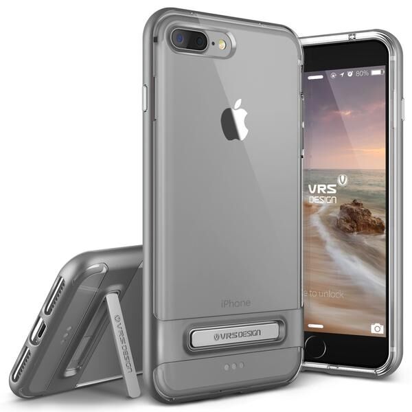 VRS Design iPhone 8 Plus / 7 Plus ile Uyumlu Crystal Bumper Kılıf Steel Silver