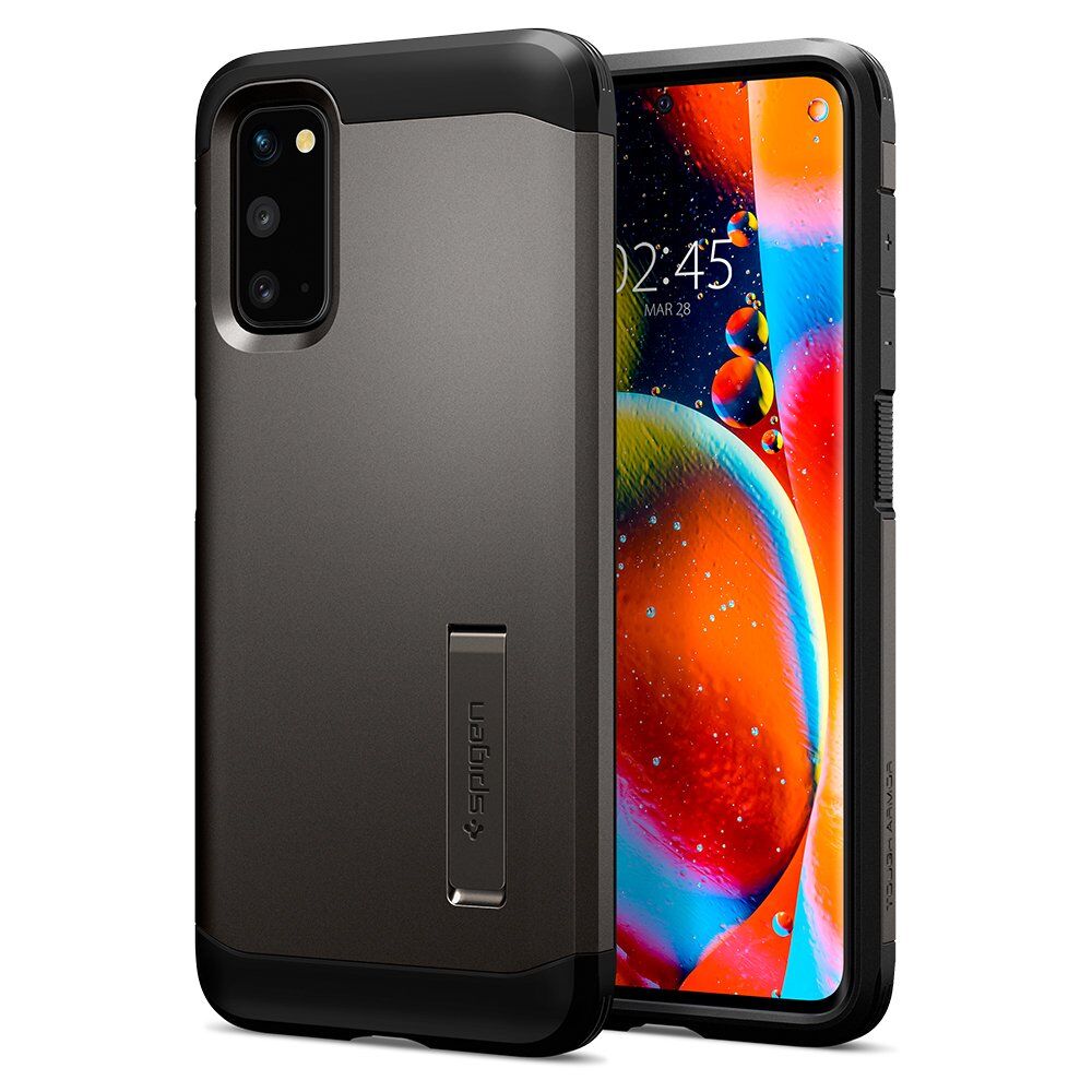 Spigen Galaxy S20 ile Uyumlu Kılıf Tough Armor Gunmetal