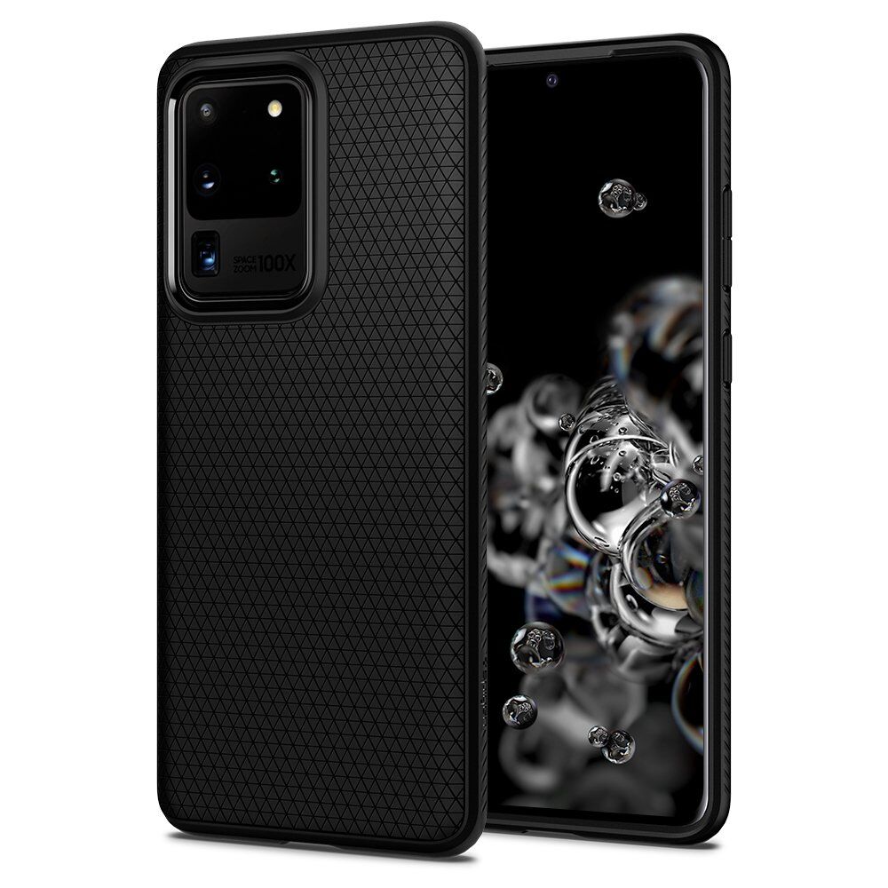 Spigen Galaxy S20 Ultra ile Uyumlu Kılıf Liquid Air Matte Black