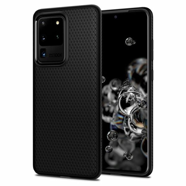 Spigen Galaxy S20 Ultra ile Uyumlu Kılıf Liquid Air Matte Black