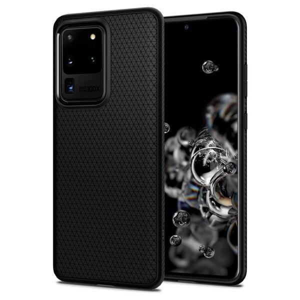 Spigen Galaxy S20 Ultra ile Uyumlu Kılıf Liquid Air Matte Black
