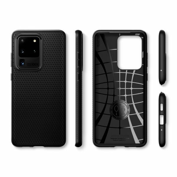 Spigen Galaxy S20 Ultra ile Uyumlu Kılıf Liquid Air Matte Black