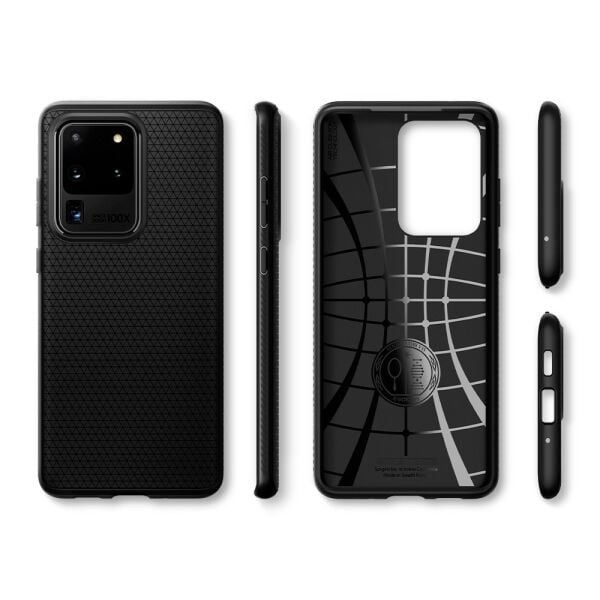 Spigen Galaxy S20 Ultra ile Uyumlu Kılıf Liquid Air Matte Black