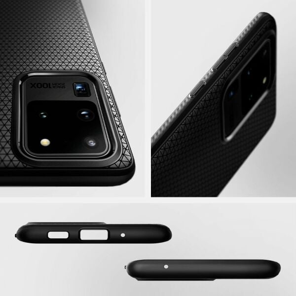 Spigen Galaxy S20 Ultra ile Uyumlu Kılıf Liquid Air Matte Black