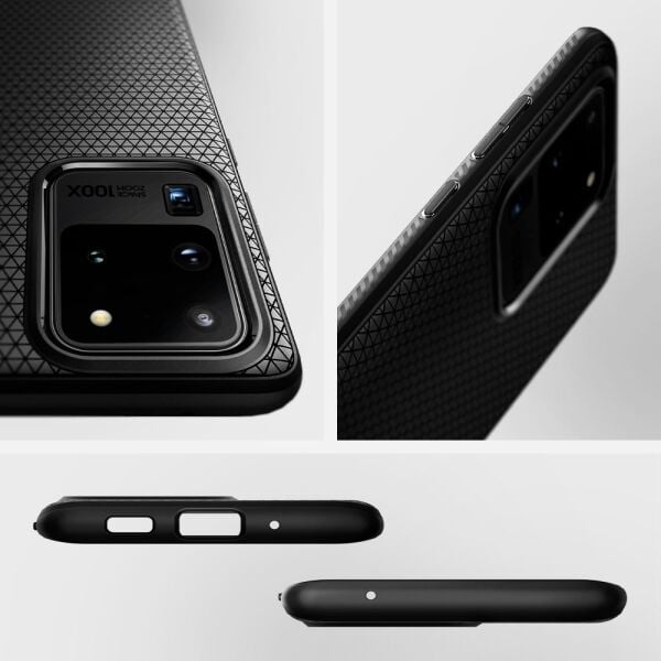 Spigen Galaxy S20 Ultra ile Uyumlu Kılıf Liquid Air Matte Black