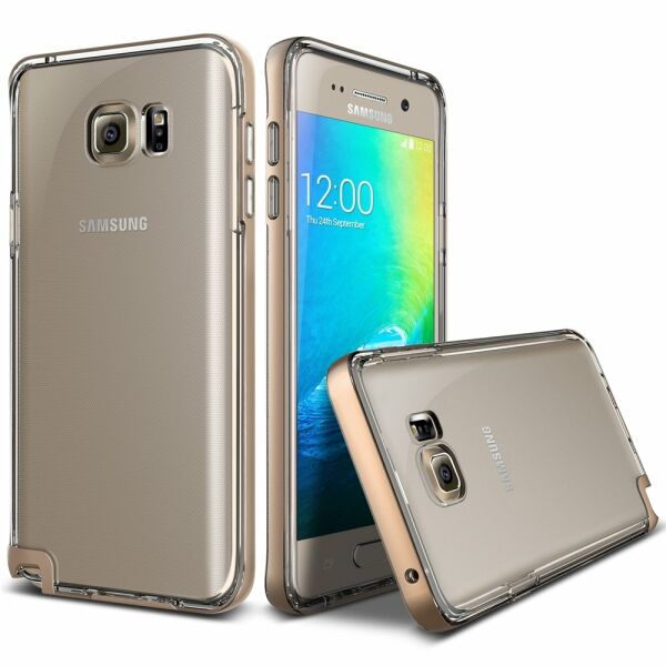 Verus Galaxy Note 5 ile Uyumlu Crystal Bumper Kılıf Renk  Shine Gold