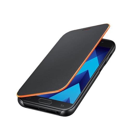 Galaxy A3(2017) ile Uyumlu Neon Flip Cover Siyah EF-FA320PBEGWW
