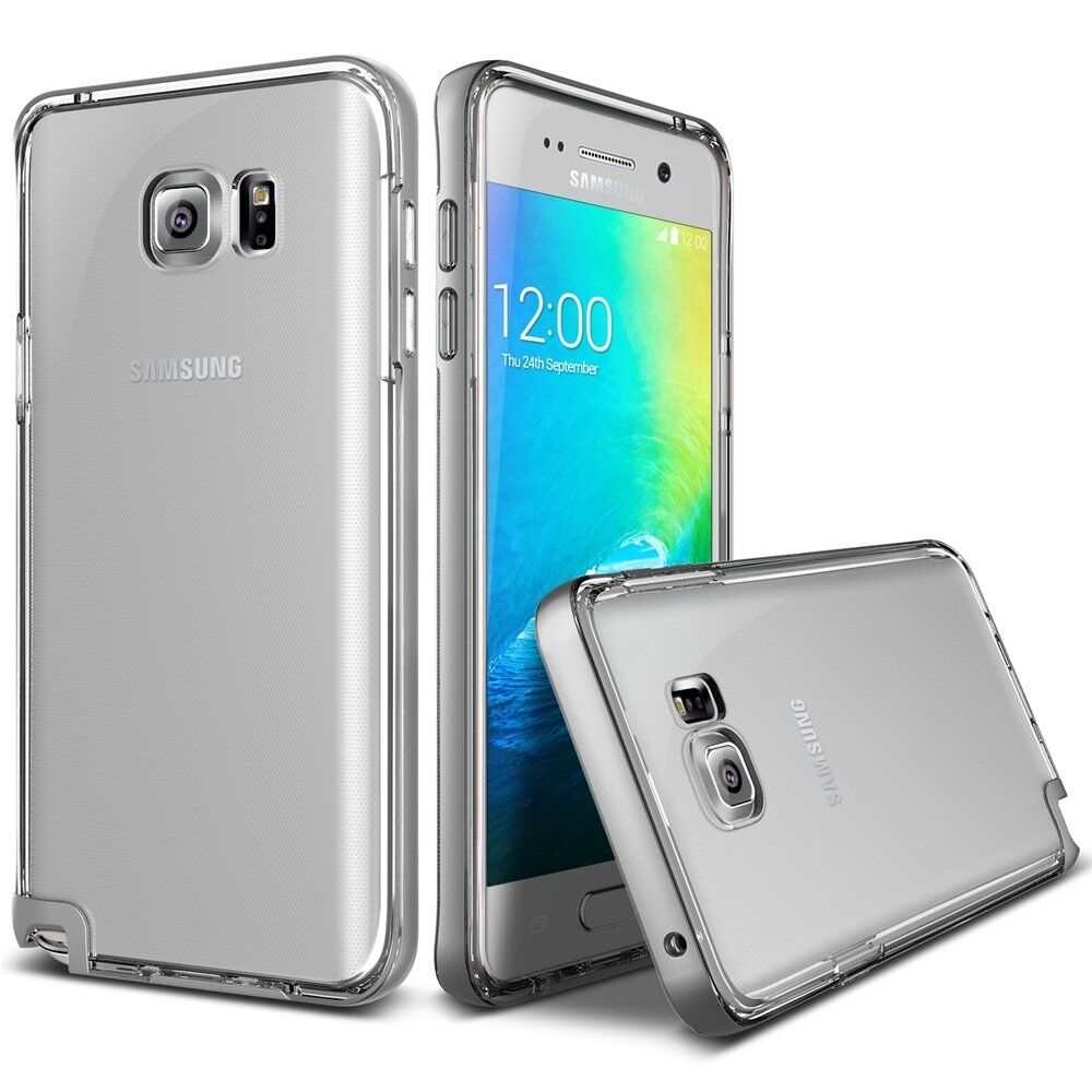 Verus Galaxy Note 5 ile Uyumlu Crystal Bumper Series Kılıf Renk  Light Silver