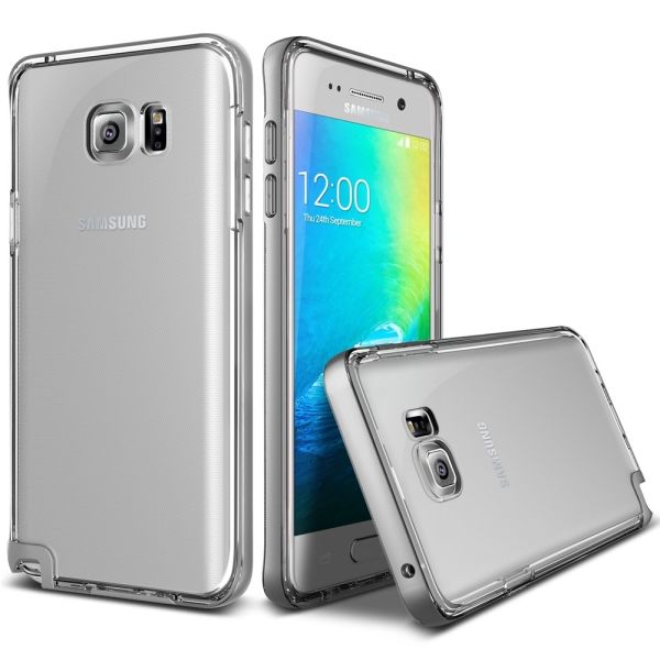 Verus Galaxy Note 5 ile Uyumlu Crystal Bumper Series Kılıf Renk  Light Silver