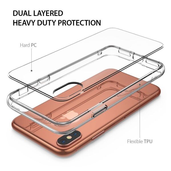 Ringke Fusion iPhone X ile Uyumlu KIlıf Smoke Black TPU Bumper Extra Darbe Emici