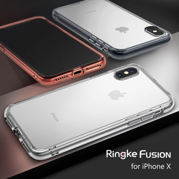 Ringke Fusion iPhone X ile Uyumlu KIlıf Smoke Black TPU Bumper Extra Darbe Emici