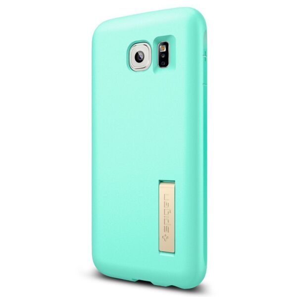 Spigen Galaxy S6 ile Uyumlu Kılıf Capsule Solid Mint Green