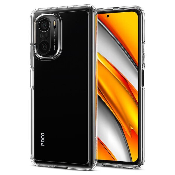 Spigen Poco F3 / Mi 11X Pro ile Uyumlu Kılıf Ultra Hybrid Crystal Clear
