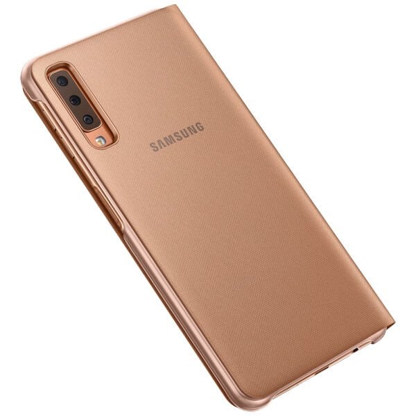 Galaxy A7 2018 ile Uyumlu Wallet Cover Kılıf Altın EF-WA7500PFEGWW