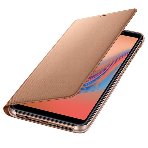 Galaxy A7 2018 ile Uyumlu Wallet Cover Kılıf Altın EF-WA7500PFEGWW