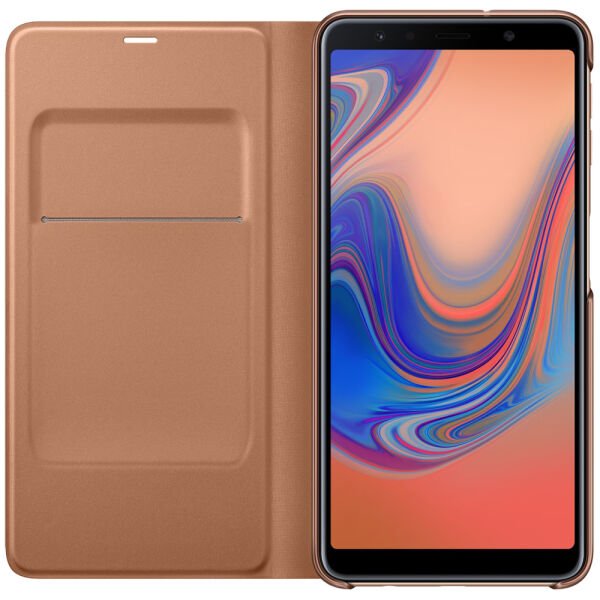 Galaxy A7 2018 ile Uyumlu Wallet Cover Kılıf Altın EF-WA7500PFEGWW