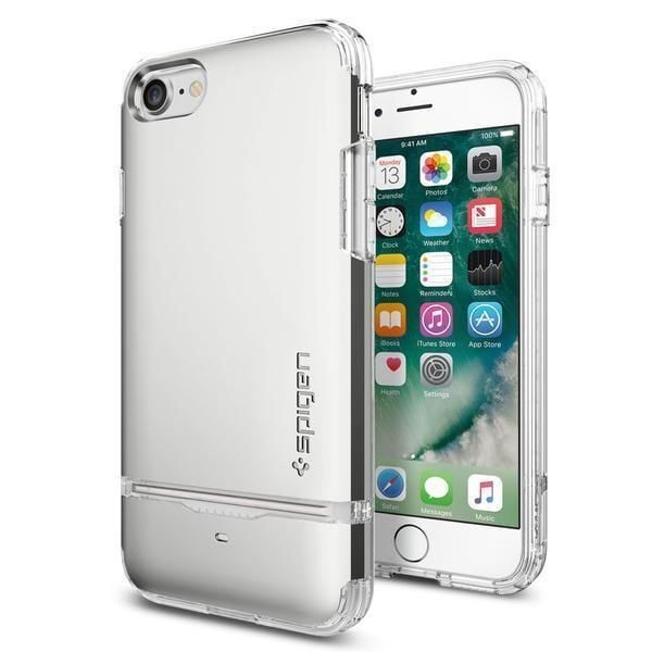Spigen iPhone 7/8 ile Uyumlu Kılıf Flip Armor Satin Silver